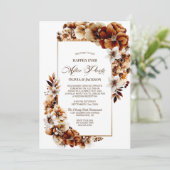 sアフター結婚パーティー焼けオレンジフローラ披露宴 招待状 (スタンド正面)