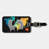 Sイニシャルパーソナライズされたシルバーモノグラムあなたの名前 ラゲッジタグ (正面横)