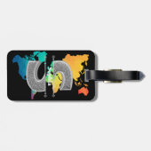 Sイニシャルパーソナライズされたシルバーモノグラムあなたの名前 ラゲッジタグ (裏面横)