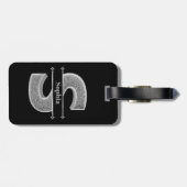 Sイニシャルパーソナライズされたシルバーモノグラムあなたの名前 ラゲッジタグ (裏面横)