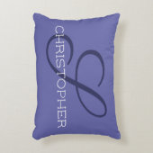 Sイニシャル名前をカスタムする書道トレンディー アクセントクッション (正面(垂直))