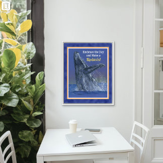 sインスパイアおもしろいクジラプリント – サンセット縁ど ポスター