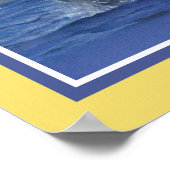 sインスパイアおもしろいクジラプリント – 黄縁ど色 ポスター (角)