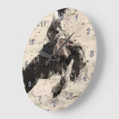 sオンぶら下がった – ブロンコバスティングシャンプ ラージ壁時計 (傾斜)