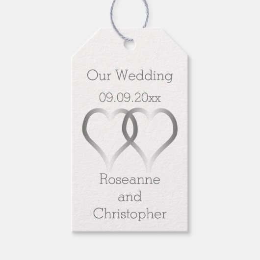 sギフト結婚ラベルシルバーハート ギフトタグ (正面)