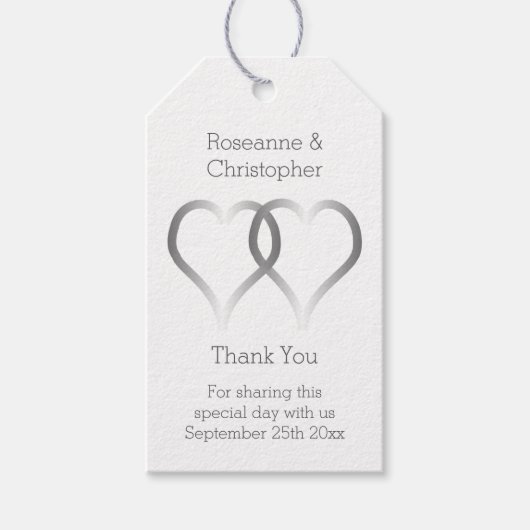 sギフト結婚ラベルシルバーハート ギフトタグ (正面)