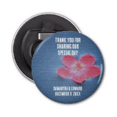 sゲスト結婚サンキューピンクフラワーフローラ記念品 栓抜き (正面)