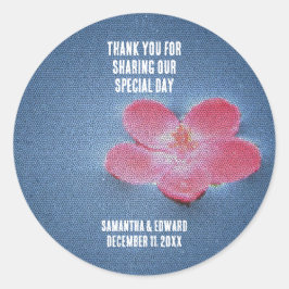 sゲスト結婚サンキューピンクフラワー封筒用シール ラウンドシール