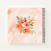 sゲスト結婚ブックオレンジ色の水色の花 ノートブック (裏面)