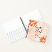 sゲスト結婚ブックオレンジ色の水色の花 ノートブック (内部)
