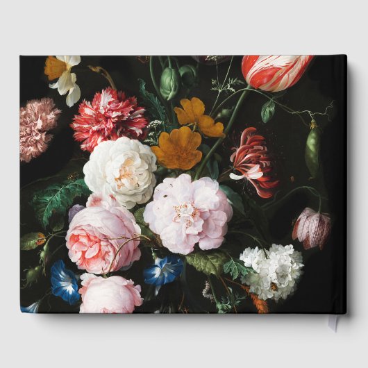 sゲスト結婚ブックダークブラックレッドフローラ ゲストブック (裏面)