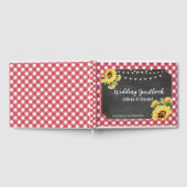 sゲスト結婚ブックフローラひまわり赤ホワイト ゲストブック (全面)