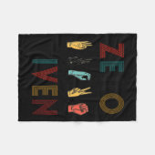 Sサイン与え言語Aslヴィンテージろう フリースブランケット (正面(横))