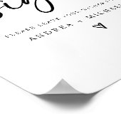 sサイン結婚ゲストブックミニマモダンリストハート ポスター (角)