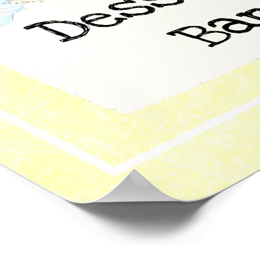 sサイン結婚デザートバーイエローフローラ ポスター (角)