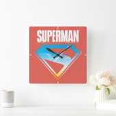 Sシールドを通して飛び出す スクエア壁時計 (ホーム)