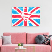 Sシ擦り切れたールドのフラグ キャンバスプリント (インサイチュ (リビング))