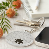 sジグ恋しく思ソーパズルピースホワイト キーホルダー (正面右)