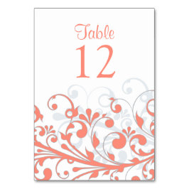 sテーブ結婚ルカード抽象芸術コーラルグレーフローラ テーブルナンバー
