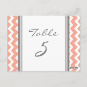 sテーブ結婚ルナンバーカードコーラルグレーシェブロン ポストカード (裏面)