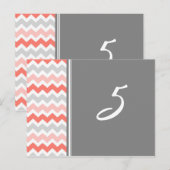 sテーブ結婚ルナンバーカードコーラルグレーシェブロン ポストカード (正面/裏面)