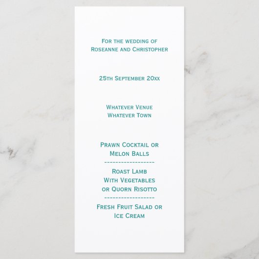 sディナ結婚ーメニューティール(緑がかった色)蝶ハート メニュー (裏面)