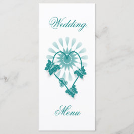sディナ結婚ーメニューティール（緑がかった色）蝶ハート メニュー