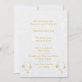 sディナ結婚ーメニュー金ゴールドカラーハート蝶 招待状 (裏面)