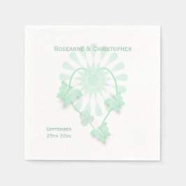 sナプキンスペパーミントバタフライハート スタンダードカクテルナプキン