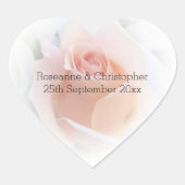 sハート結婚シールピーチピンクローズブド ハートシール (正面)