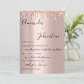 sバラ結婚金ゴールドモノグラムドリップス白黒 招待状 (スタンド正面)