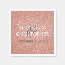 sバラ結婚金ゴールド赤面ピンクグリッターナプキンス スタンダードカクテルナプキン