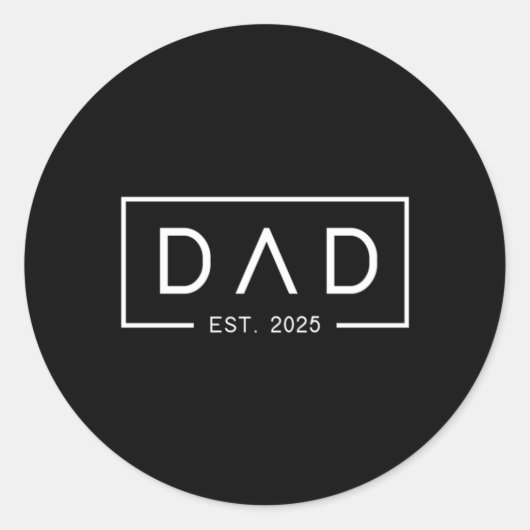 SパパEst 2025最初のパパ父の日2025新しい父 ラウンドシール (正面)