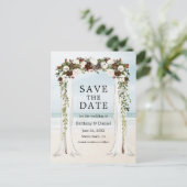 sビーチ結婚キャノピーウォーターカラーボホフローラ 案内ポストカード (スタンド正面)