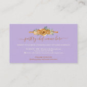 sピン転がベーカリーケーキ菓子クッキーパープル 名刺 (裏面)