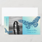 sフォトカード結婚サンキューバタフライブルー サンキューカード (正面/裏面)