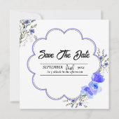 sフラワー結婚スクウェア・カード・ホリデー・カード・ベクター 招待状 (裏面)