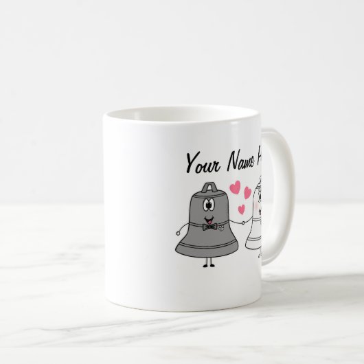 sベル結婚ズカスタムムグキュートおもしろいギフト コーヒーマグカップ (正面右)