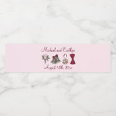 sベル結婚フラワーズボウタイブライダルローズブーケ ペットボトルラベル (シングルラベル)