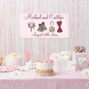 sベル結婚フラワーズボウタイブライダルローズブーケ 横断幕