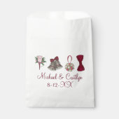 sベル結婚フラワーボウタイナプキンパーソナライズされたズ フェイバーバッグ (正面)