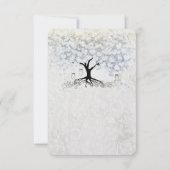 sベル結婚ブルーハートリーフツリーウェディングRSVP 招待状 (裏面)