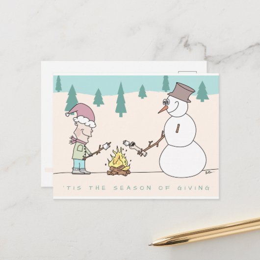 'sホリデーカー与えドの季節 ポストカード (正面/裏面インサイチュ)