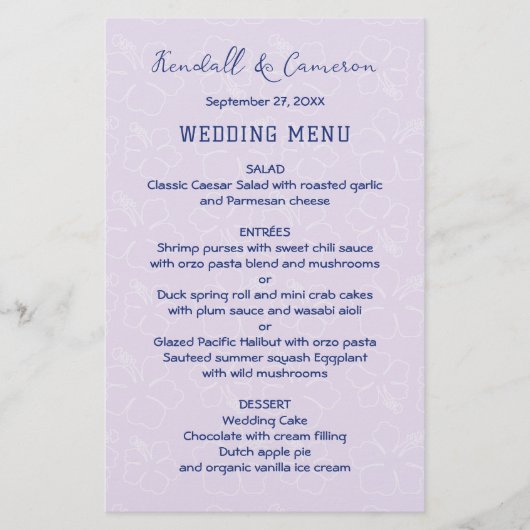 sメニュー結婚テンプレートトロピカルハイビスカスラベンダー (正面)