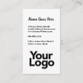 Sモノグラムのフローラ白黒の会社のロゴ 名刺 (裏面)