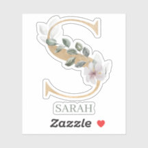 Sモノグラムパーソナライズされたフローラ