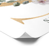 Sモノグラムパーソナライズされたフローラ ポスター (角)