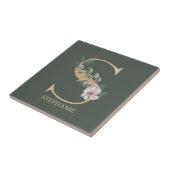 Sモノグラムフローラパーソナライズされたセラミックタイル タイル (側面)