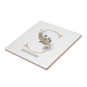 Sモノグラムフローラパーソナライズされた タイル (側面)