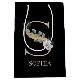 Sモノグラムフローラパーソナライズされた ミディアムペーパーバッグ